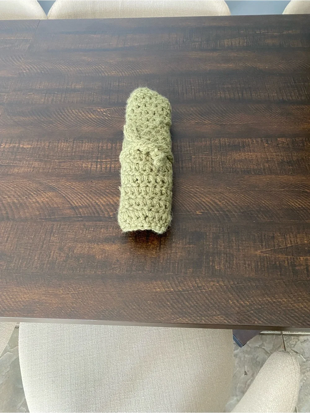 Handmade Olive Green Crochet Placemat Set - Home Dining